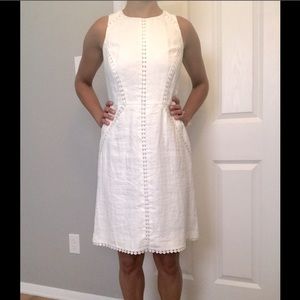 Ann Taylor White Sleeveless Dress